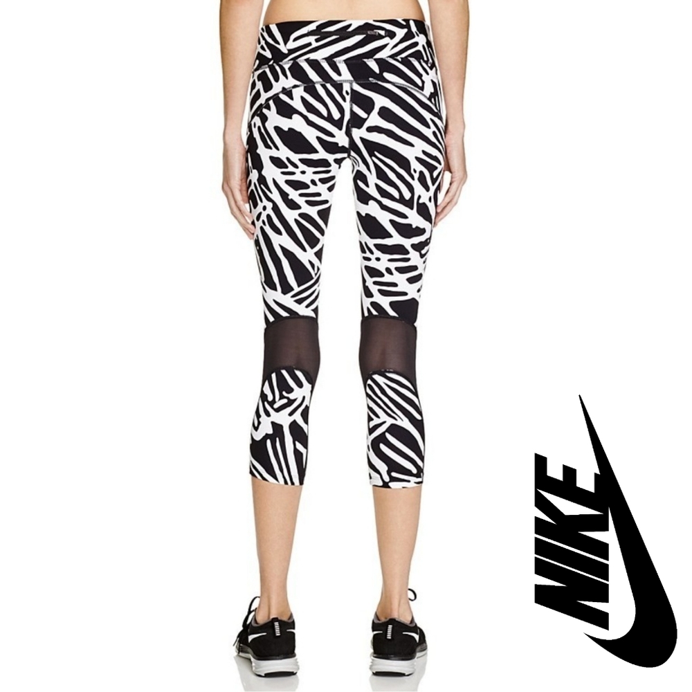 Nike | Run Palm Epic Lux Cropped Zebra Printed Leggings | Size XS